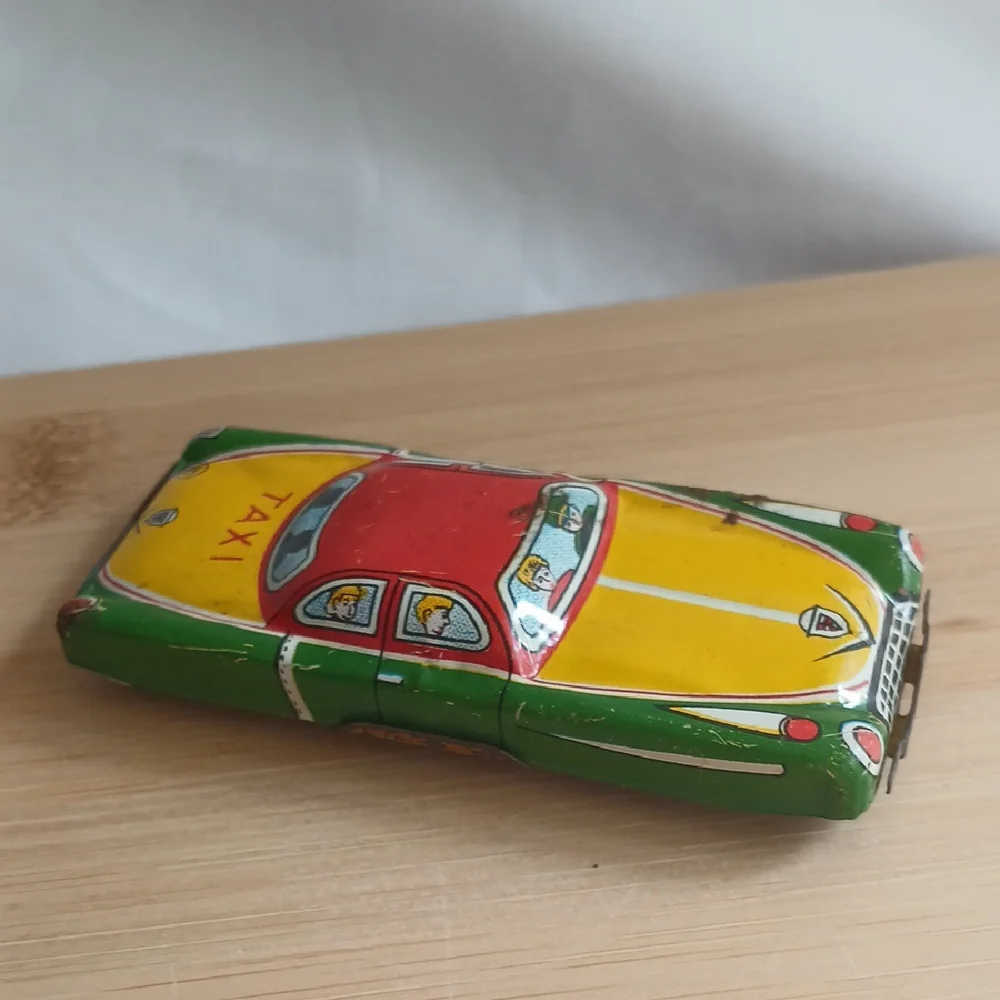 Vintage Tin Toy Taxi Car 1950's